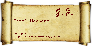 Gertl Herbert névjegykártya